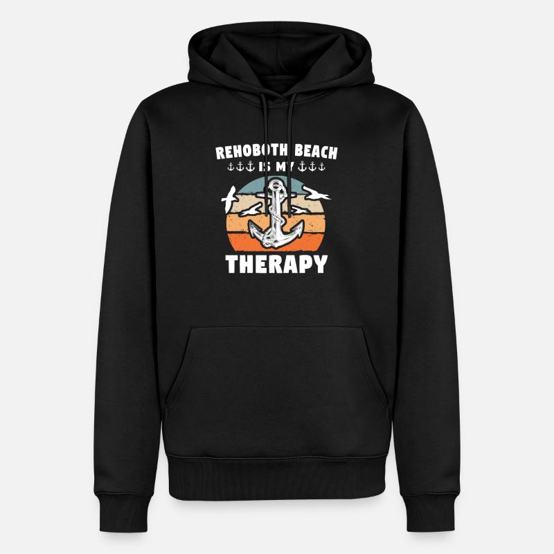 Plage de Rehoboth Delaware - Sweat à capuche Premium bio Homme - noir