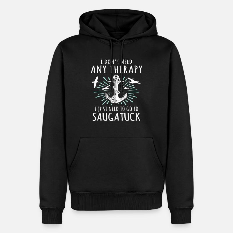 Saugatuck souvenir - Männer Premium Bio Hoodie - Schwarz