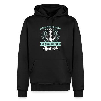 Aurich Sprüche - Männer Premium Bio Hoodie - Schwarz - Vorne - Nico (187cm)