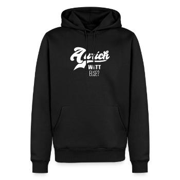 Aurich Sprüche - Männer Premium Bio Hoodie - Schwarz - Vorne - Nico (187cm)