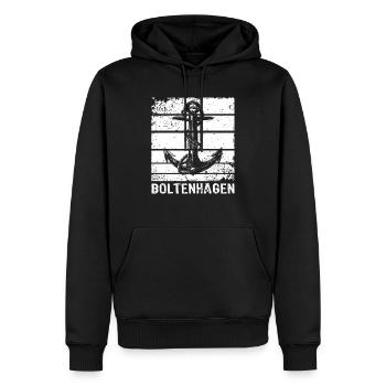 Boltenhagen Boltenhagener - Männer Premium Bio Hoodie - Schwarz - Vorne - Nico (187cm)