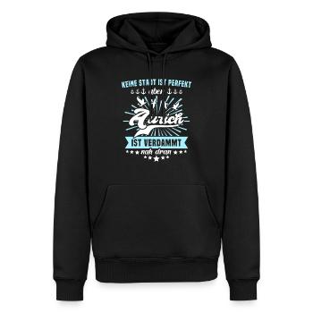 Aurich Sprüche - Männer Premium Bio Hoodie - Schwarz - Vorne - Nico (187cm)