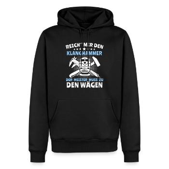 Wagenmeister Sprüche Zugtechniker - Männer Premium Bio Hoodie - Schwarz - Vorne - Nico (187cm)