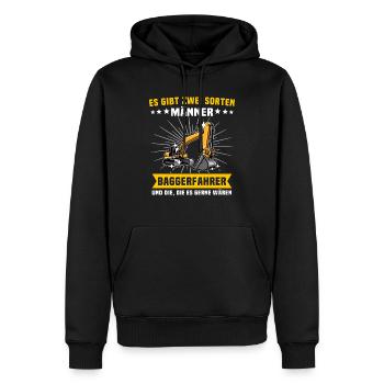 Baggerfuehrer Baggerfahrer - Männer Premium Bio Hoodie - Schwarz - Vorne - Nico (187cm)