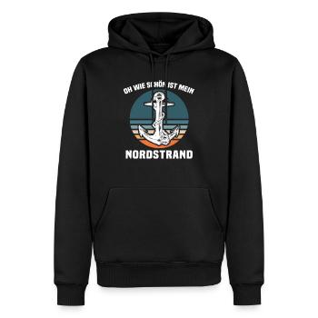 Nordstrand Sprüche - Männer Premium Bio Hoodie - Schwarz - Vorne - Nico (187cm)