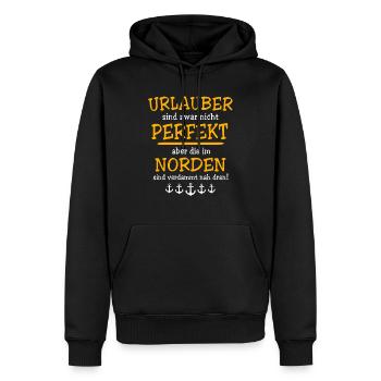 Norden Sprüche - Männer Premium Bio Hoodie - Schwarz - Vorne - Nico (187cm)