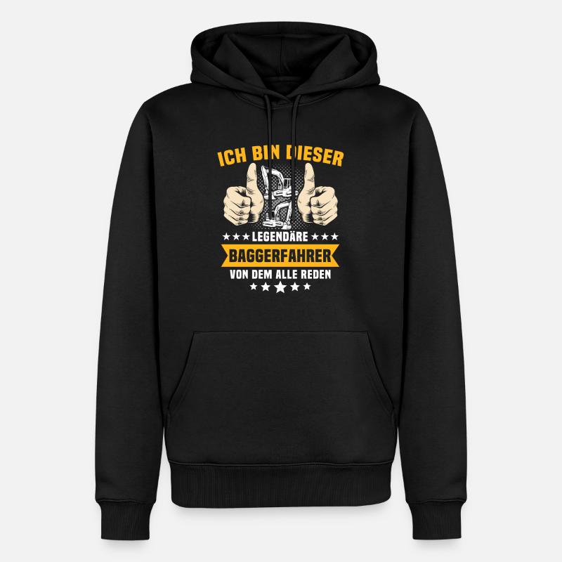 Baggerfuehrer Baggerfahrer - Männer Premium Bio Hoodie - Schwarz