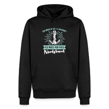 Nordstrand Sprüche - Männer Premium Bio Hoodie - Schwarz - Vorne - Nico (187cm)