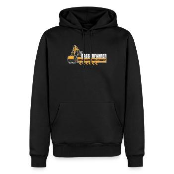 Baggerführer Sprüche Baggerfahrer - Männer Premium Bio Hoodie - Schwarz - Vorne - Nico (187cm)
