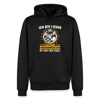 Wassermeister Wasserwerk - Männer Premium Bio Hoodie - Schwarz - Vorne - Nico (187cm)