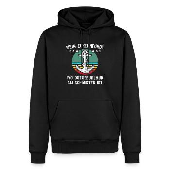 Eckernförde Urlaub Sprüche - Männer Premium Bio Hoodie - Schwarz - Vorne - Nico (187cm)