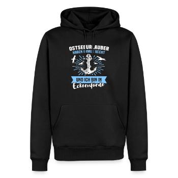 Eckernförde Urlaub Spruch - Männer Premium Bio Hoodie - Schwarz - Vorne - Nico (187cm)