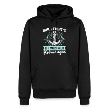 Boltenhagen Boltenhagener - Männer Premium Bio Hoodie - Schwarz - Vorne - Nico (187cm)
