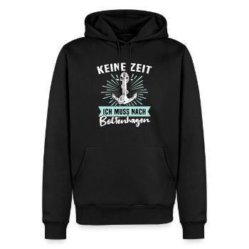 Boltenhagen Boltenhagener - Männer Premium Bio Hoodie - Schwarz - Vorne - Nico (187cm)