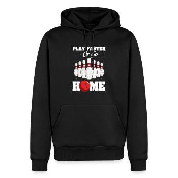 Bowling - Männer Premium Bio Hoodie - Schwarz - Vorne - Nico (187cm)