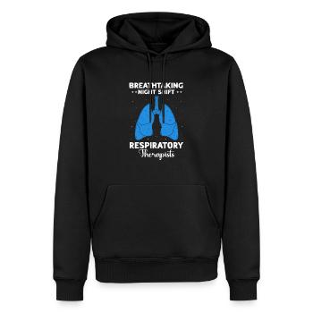 Atemtherapeut Thérapeute Respiratoire - Sweat à capuche Premium bio Homme - noir - Devant - Nico (187cm)