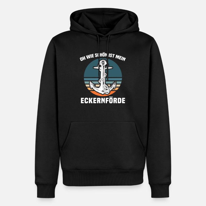 Eckernförde - Männer Premium Bio Hoodie - Schwarz