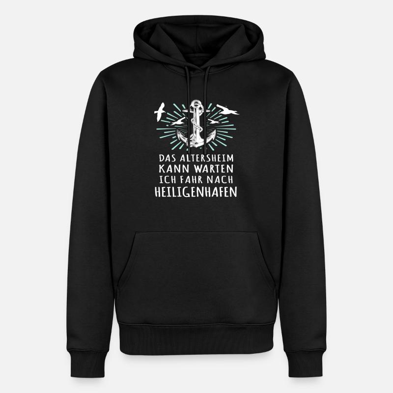 Heiligenhafen Sprüche - Männer Premium Bio Hoodie - Schwarz