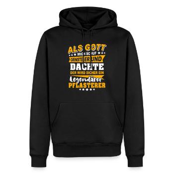 Pflasterer Sprüche - Männer Premium Bio Hoodie - Schwarz - Vorne - Nico (187cm)