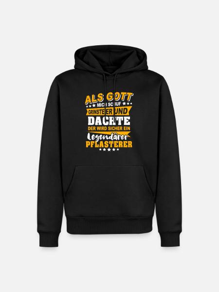 Pflasterer Sprüche - Männer Premium Bio Hoodie - Schwarz