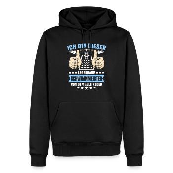 Schwimmmeister Bademeister - Männer Premium Bio Hoodie - Schwarz - Vorne - Nico (187cm)