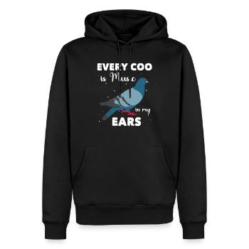 Pigeon pigeonnier pigeonnier pigeon pigeonnier pigeon porteur de cadeaux pigeons - Sweat à capuche Premium bio Homme - noir - Devant - Nico (187cm)