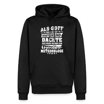 Meteorologe - Männer Premium Bio Hoodie - Schwarz - Vorne - Nico (187cm)