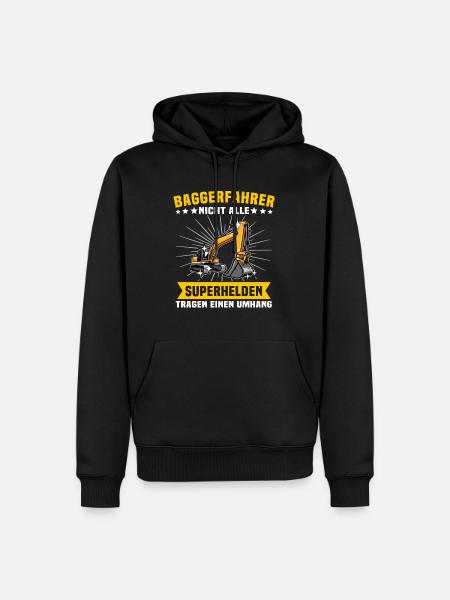 Baggerfahrer Bagger - Männer Premium Bio Hoodie - Schwarz
