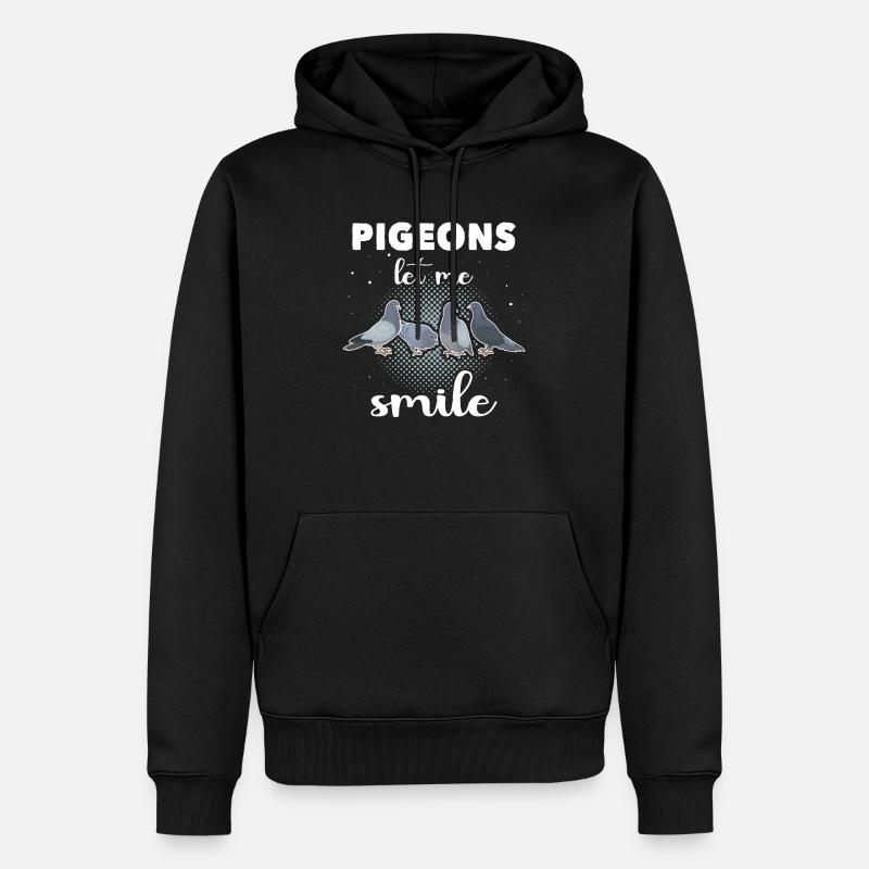 Tauben - Männer Premium Bio Hoodie - Schwarz