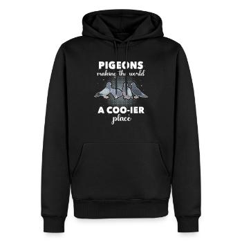 Colombes - Sweat à capuche Premium bio Homme - noir - Devant - Nico (187cm)