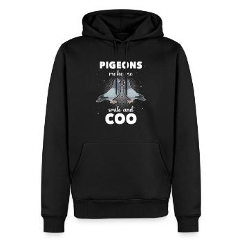 Pigeons Colombophiles - Sweat à capuche Premium bio Homme - noir - Devant - Nico (187cm)