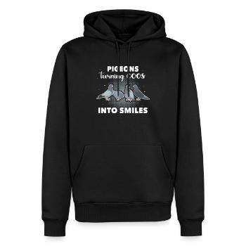 Pigeons Colombophiles - Sweat à capuche Premium bio Homme - noir - Devant - Nico (187cm)
