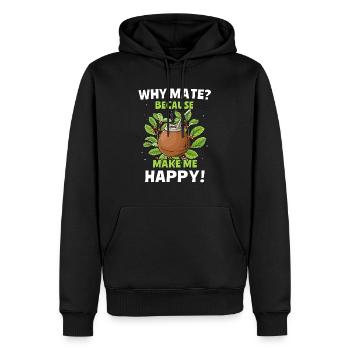Mate Tee Geschenk - Männer Premium Bio Hoodie - Schwarz - Vorne - Nico (187cm)