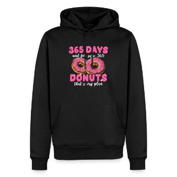 Manger des beignets alimentaires beignets - Sweat à capuche Premium bio Homme - noir - Devant - Nico (187cm)