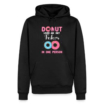 Donut Lover Doughnuts - Sweat à capuche Premium bio Homme - noir - Devant - Nico (187cm)