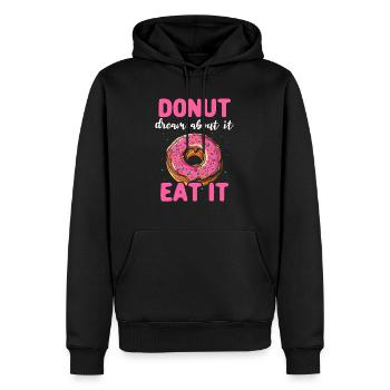 Donut Doughnut Donut Lover - Sweat à capuche Premium bio Homme - noir - Devant - Nico (187cm)