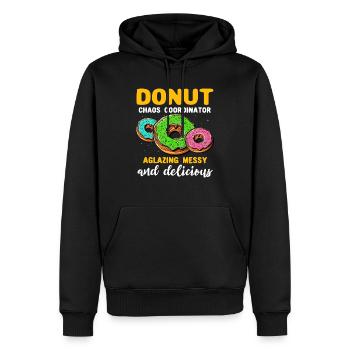 Donut Donut Lover - Sweat à capuche Premium bio Homme - noir - Devant - Nico (187cm)