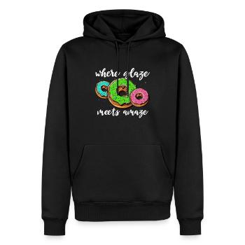 I Love Donuts - Männer Premium Bio Hoodie - Schwarz - Vorne - Nico (187cm)