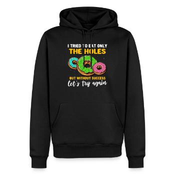 Beignets d’amour de beignet - Sweat à capuche Premium bio Homme - noir - Devant - Nico (187cm)