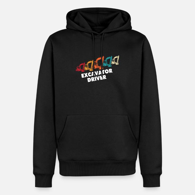 Bagger Liebe Baggerfahrer - Männer Premium Bio Hoodie - Schwarz