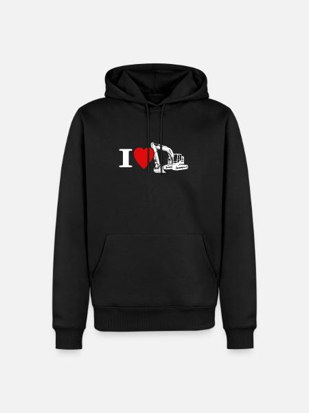 I love excavators - Men’s Premium Organic Hoodie - black