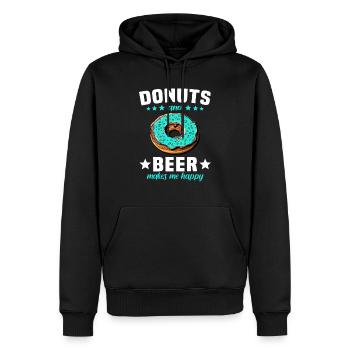 Beignets Beignets Beignets - Sweat à capuche Premium bio Homme - noir - Devant - Nico (187cm)