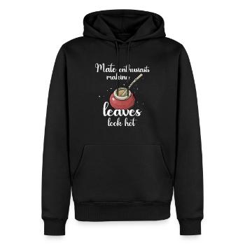 Thé Yerba mate - Sweat à capuche Premium bio Homme - noir - Devant - Nico (187cm)