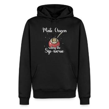 Buveur de thé Yerba mate - Sweat à capuche Premium bio Homme - noir - Devant - Nico (187cm)
