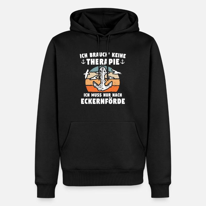 Eckernförde Sprüche - Männer Premium Bio Hoodie - Schwarz