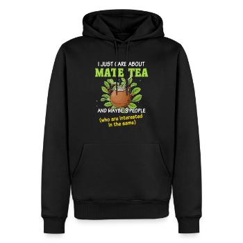 Mate Tee - Männer Premium Bio Hoodie - Schwarz - Vorne - Nico (187cm)