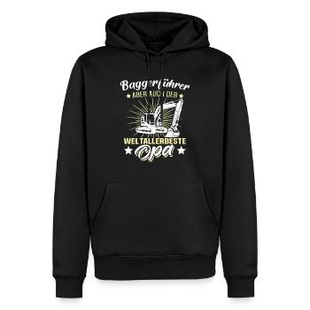 Baggerfahrer Opa - Männer Premium Bio Hoodie - Schwarz - Vorne - Nico (187cm)