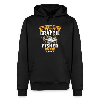 Sunbass Perche Pêche à la merle - Sweat à capuche Premium bio Homme - noir - Devant - Nico (187cm)
