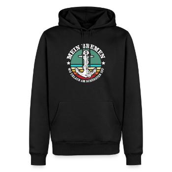 Bremen Urlaub - Männer Premium Bio Hoodie - Schwarz - Vorne - Nico (187cm)