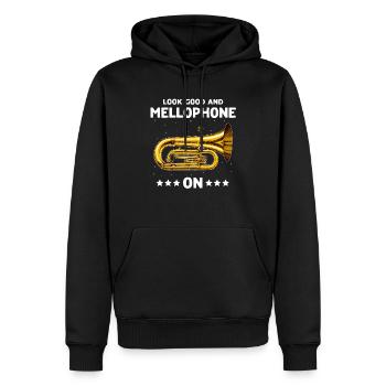 Joueur de mellophone Mellophone - Sweat à capuche Premium bio Homme - noir - Devant - Nico (187cm)